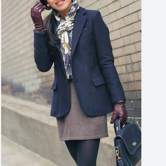 NEW Vintage Lands End with Tags Wool Cashmere Navy Single Button Blazer - Picture 17 of 17